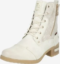 Mustang Enkellaarsjes Veterlaarsjes Dames Natuurwit