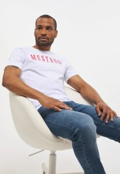 Mustang T-Shirt Print - Weiã -Mustang Verkoop 06e49f6ccb30472fbe3be62459944071