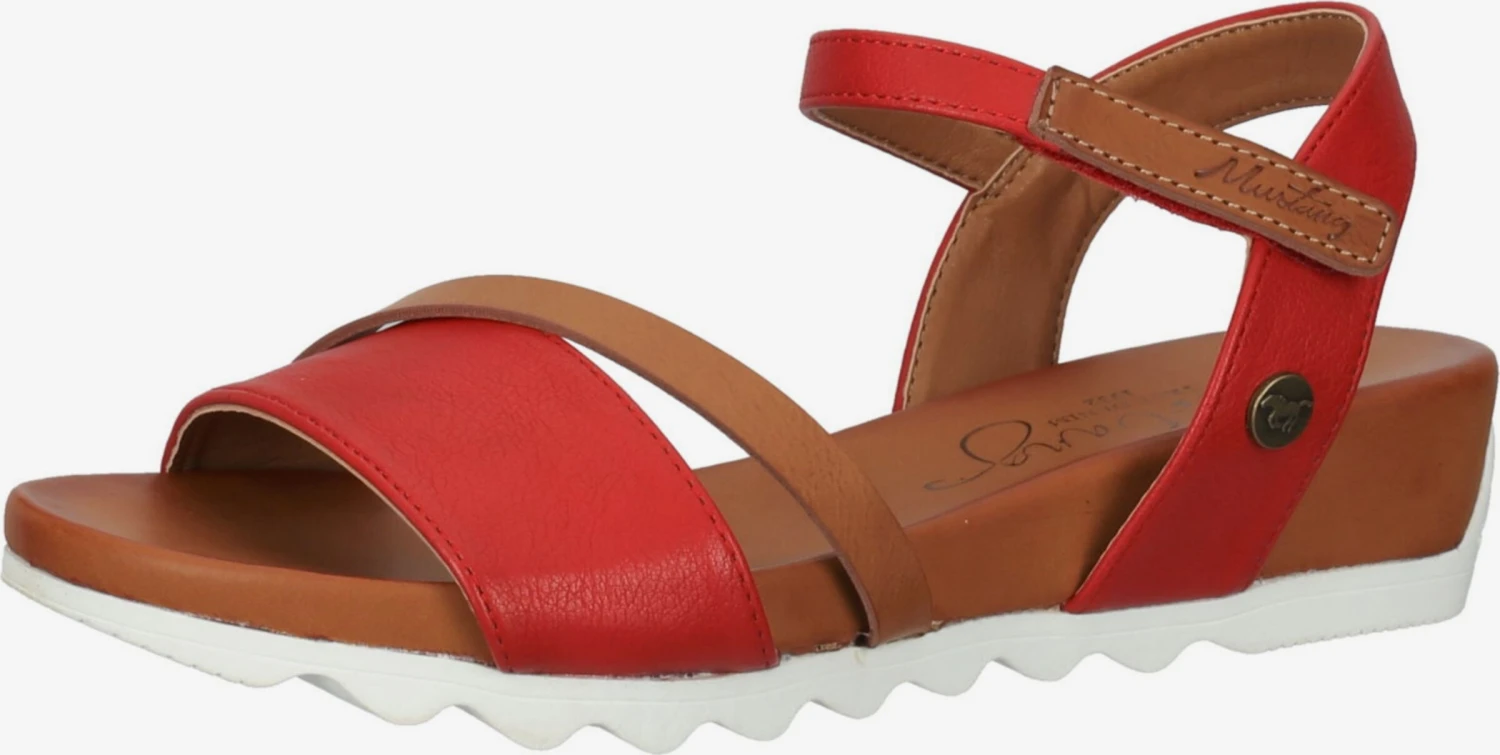 Mustang Sandalen Met Hak Sandaal Dames Rood 3 Mustang Sandalen Met Hak Sandaal Dames Rood