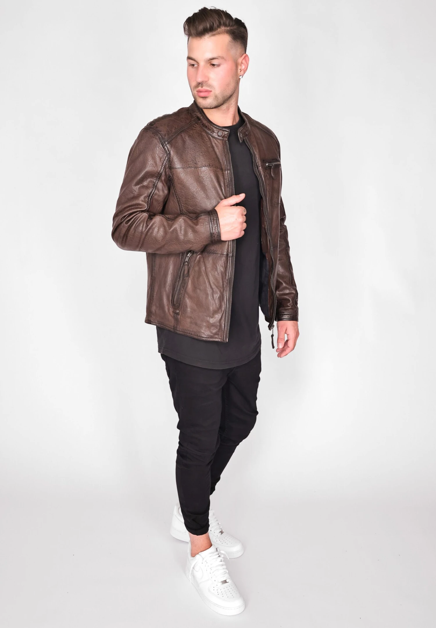 Mustang Leren Jassen Tussenjas Heren Karamel 7 Mustang Leren Jassen Tussenjas Heren Karamel - Afbeelding 5