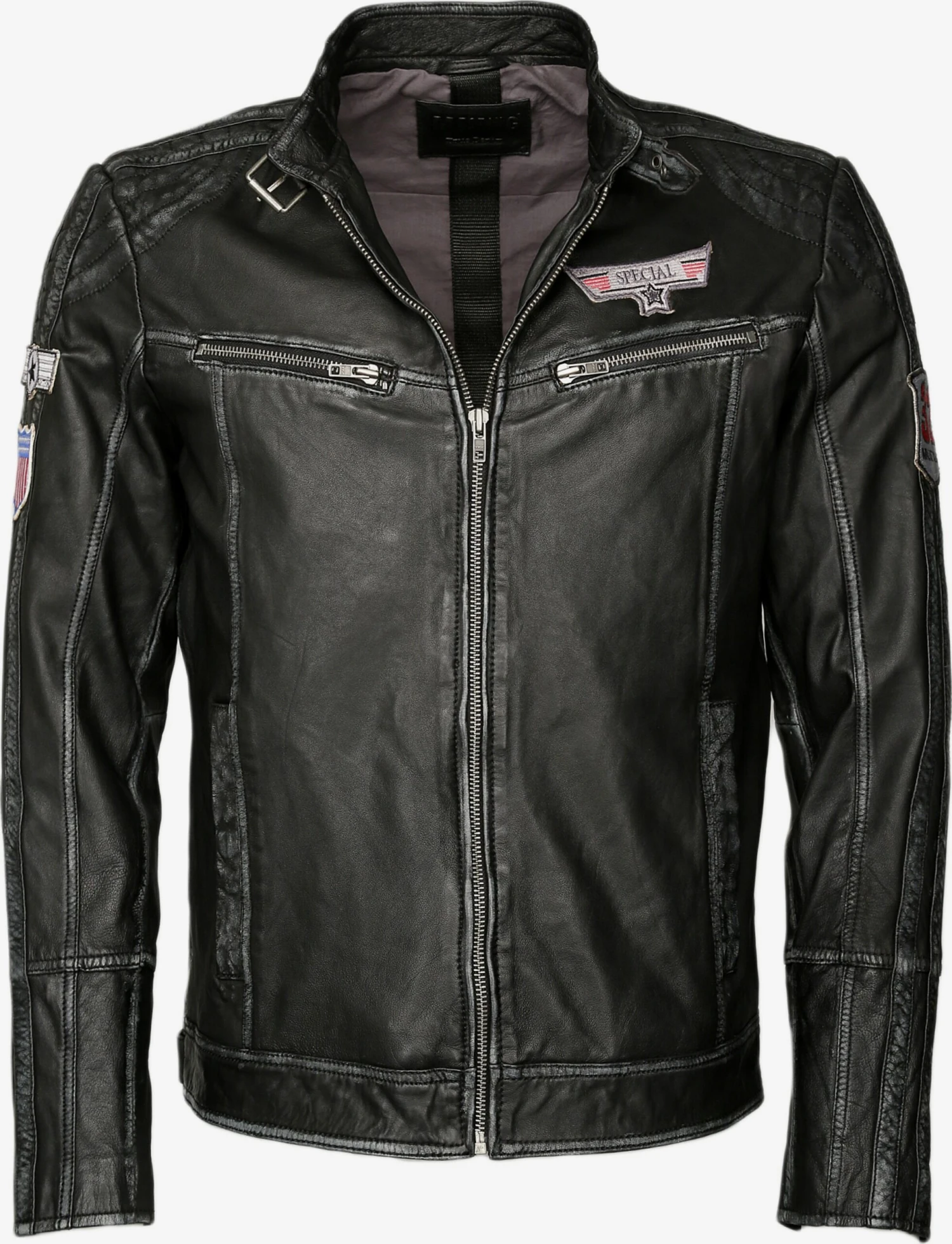 Mustang Leren Jassen Tussenjas Uwe Heren Zwart 3 Mustang Leren Jassen Tussenjas Uwe Heren Zwart