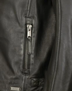 Mustang Leren Jassen Tussenjas 31021308 Heren Zwart -Mustang Verkoop 1e9a4eb43b125b283f63c953ba246256