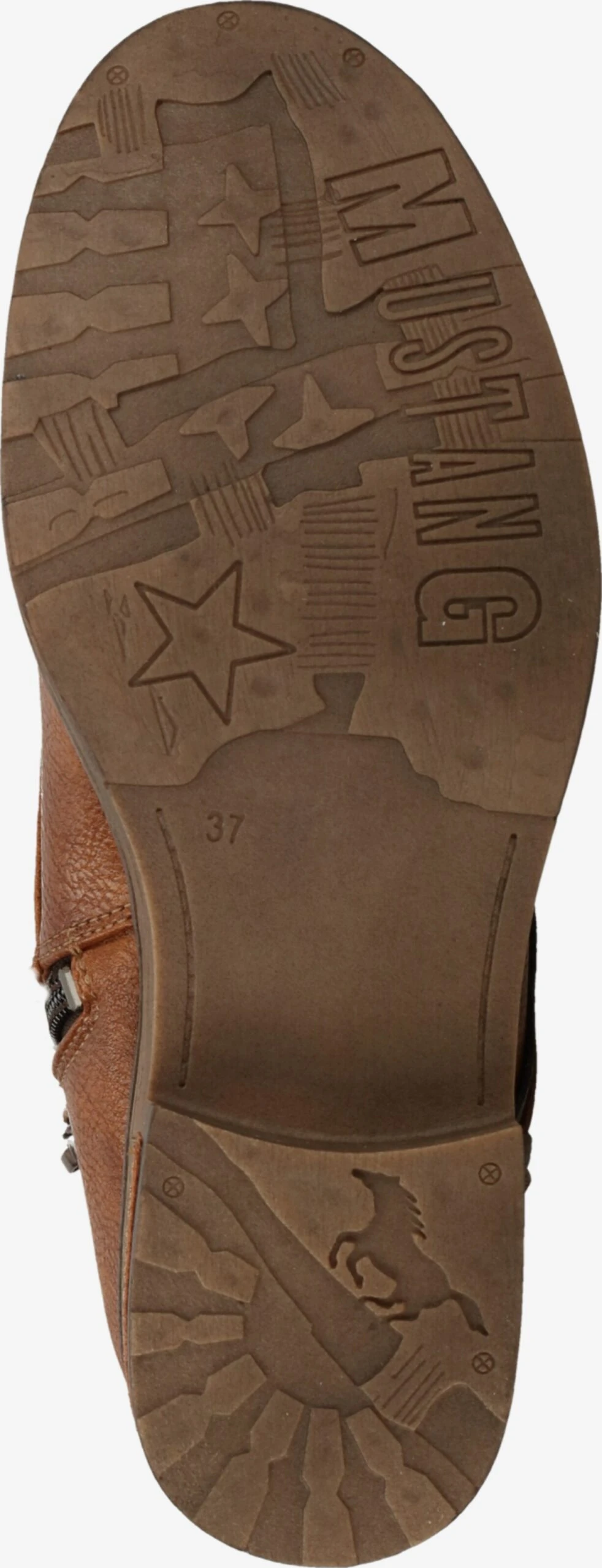 Mustang Enkellaarsjes Veterlaarsjes Dames Karamel 9 Mustang Enkellaarsjes Veterlaarsjes Dames Karamel - Afbeelding 7