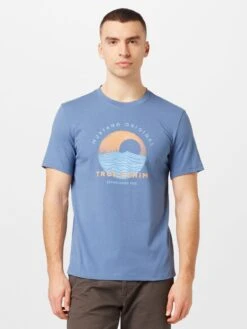 Mustang T-shirts Shirt Alex Heren Smoky Blue / Lichtblauw -Mustang Verkoop 23d0228d6c5fa4a6fb074b894a8fe92f