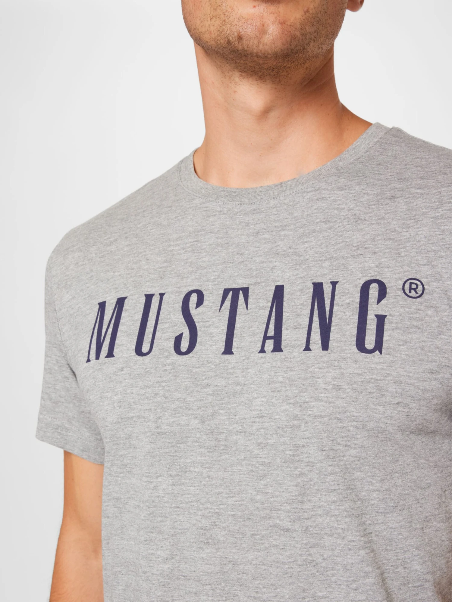 Mustang T-shirts Shirt Alex Heren Grijs Gemêleerd 4 Mustang T-shirts Shirt Alex Heren Grijs Gemêleerd - Afbeelding 2