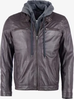 Mustang Leren Jassen Tussenjas Foster Heren Donkerbruin