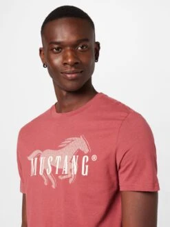Mustang T-shirts Shirt Alex Heren Pastelrood -Mustang Verkoop 2c93184a0ef7ce95daa7d08a1f5ea938