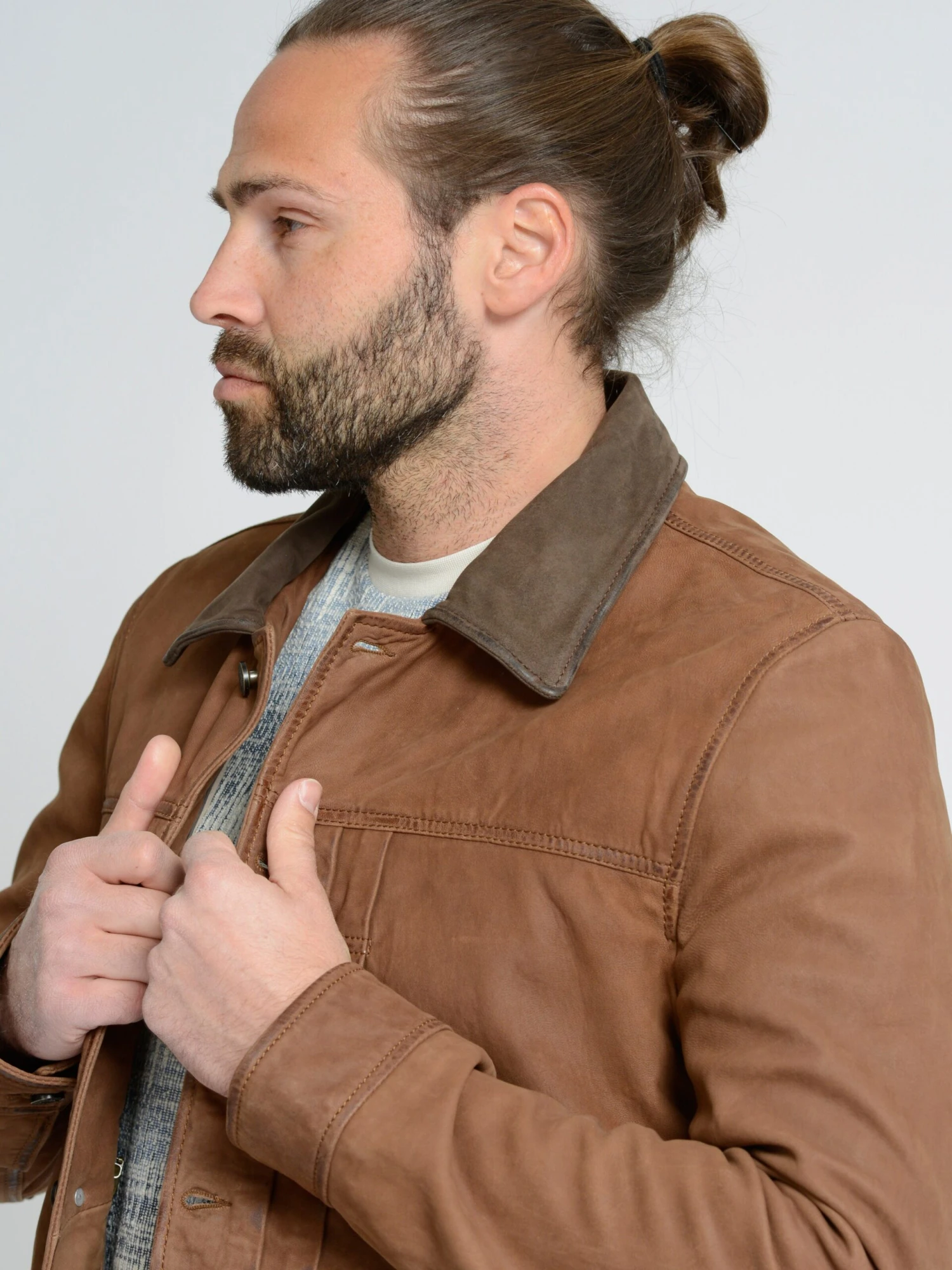 Mustang Leren Jassen Tussenjas Heren Cognac 8 Mustang Leren Jassen Tussenjas Heren Cognac - Afbeelding 6