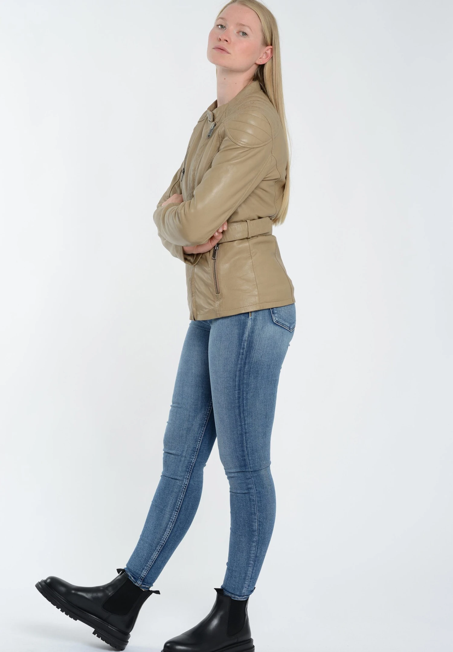 Mustang Leren Jas - Beige 6 Mustang Leren Jas - Beige - Afbeelding 4