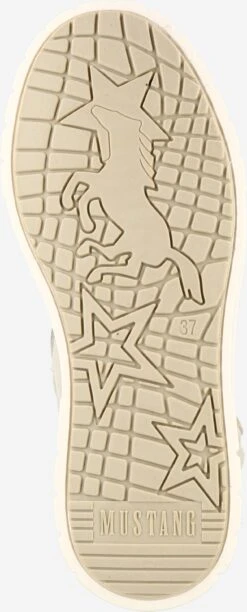 Mustang Enkellaarsjes Veterlaarsjes Dames Crème / Donkerbeige -Mustang Verkoop 34012680b5b41251b0d3a16fec680f59