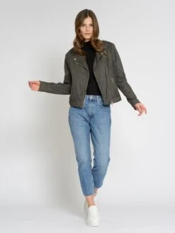 Mustang Leren Jassen Tussenjas Dames Grijs -Mustang Verkoop 3455a4d8463961bc84d69bff02c542db