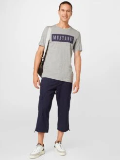 Mustang T-shirts Shirt Alex Heren Grijs Gemêleerd -Mustang Verkoop 3c637f9ee9c34caf949d46920bfd983d