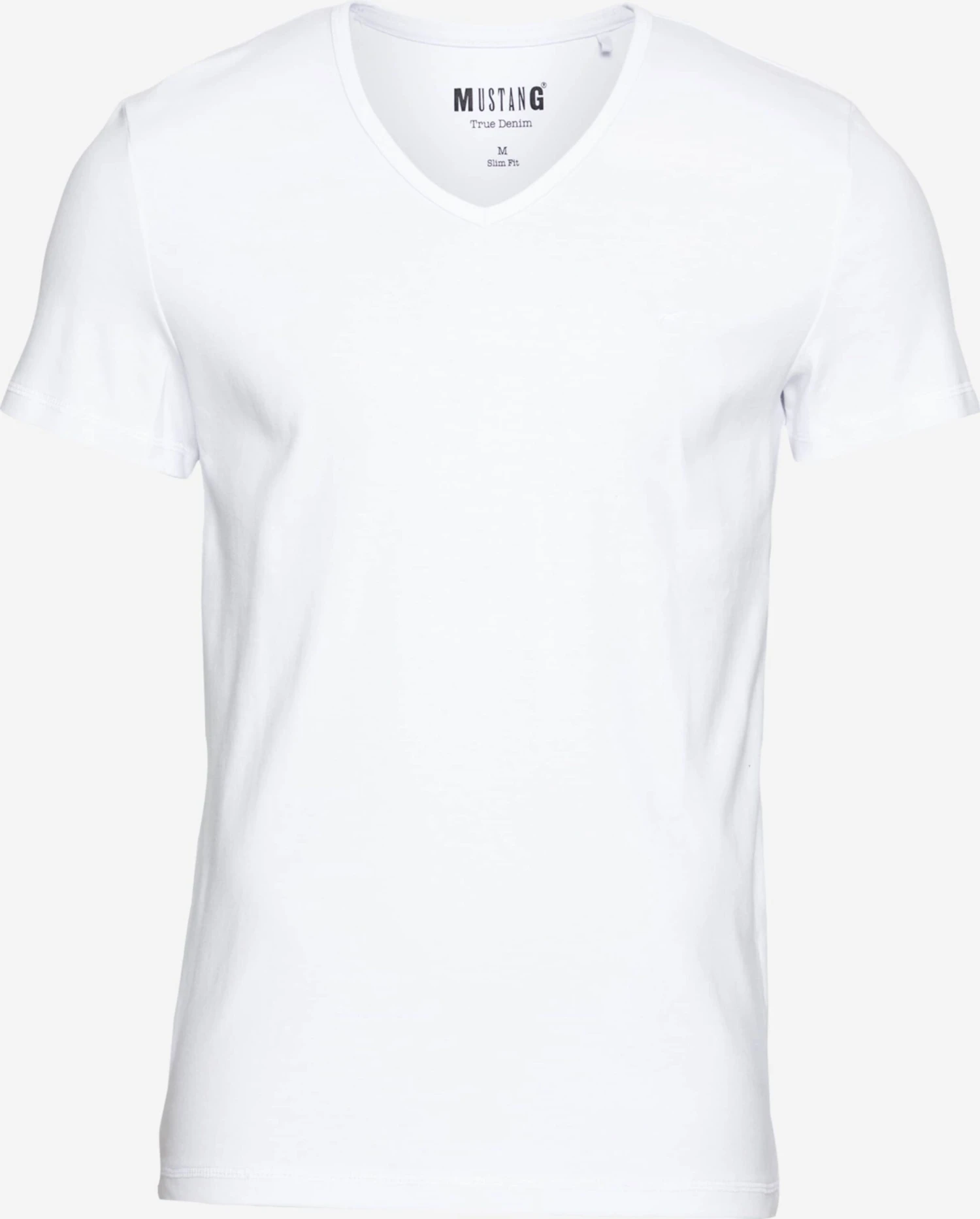 Mustang T-shirts Shirt Aaron V Heren Wit 3 Mustang T-shirts Shirt Aaron V Heren Wit