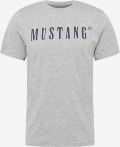 Mustang T-shirts Shirt Alex Heren Grijs Gemêleerd