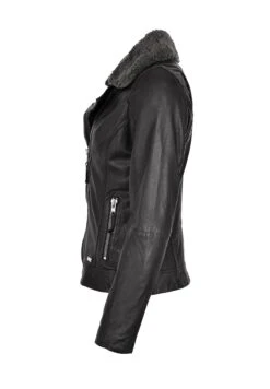 Mustang Weichem Kragen- Leren Jas - Black -Mustang Verkoop 40936def607948908e2619abbc3cb5fc