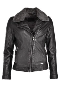 Mustang Weichem Kragen- Leren Jas - Black -Mustang Verkoop 4464060acb7e44eb86465bca46ec7c5c