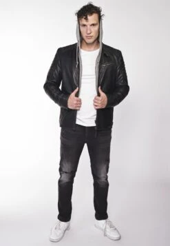 Mustang Leren Jassen Tussenjas Heren Grijs / Zwart -Mustang Verkoop 46b7e5d64872e35d01a23b314213f386