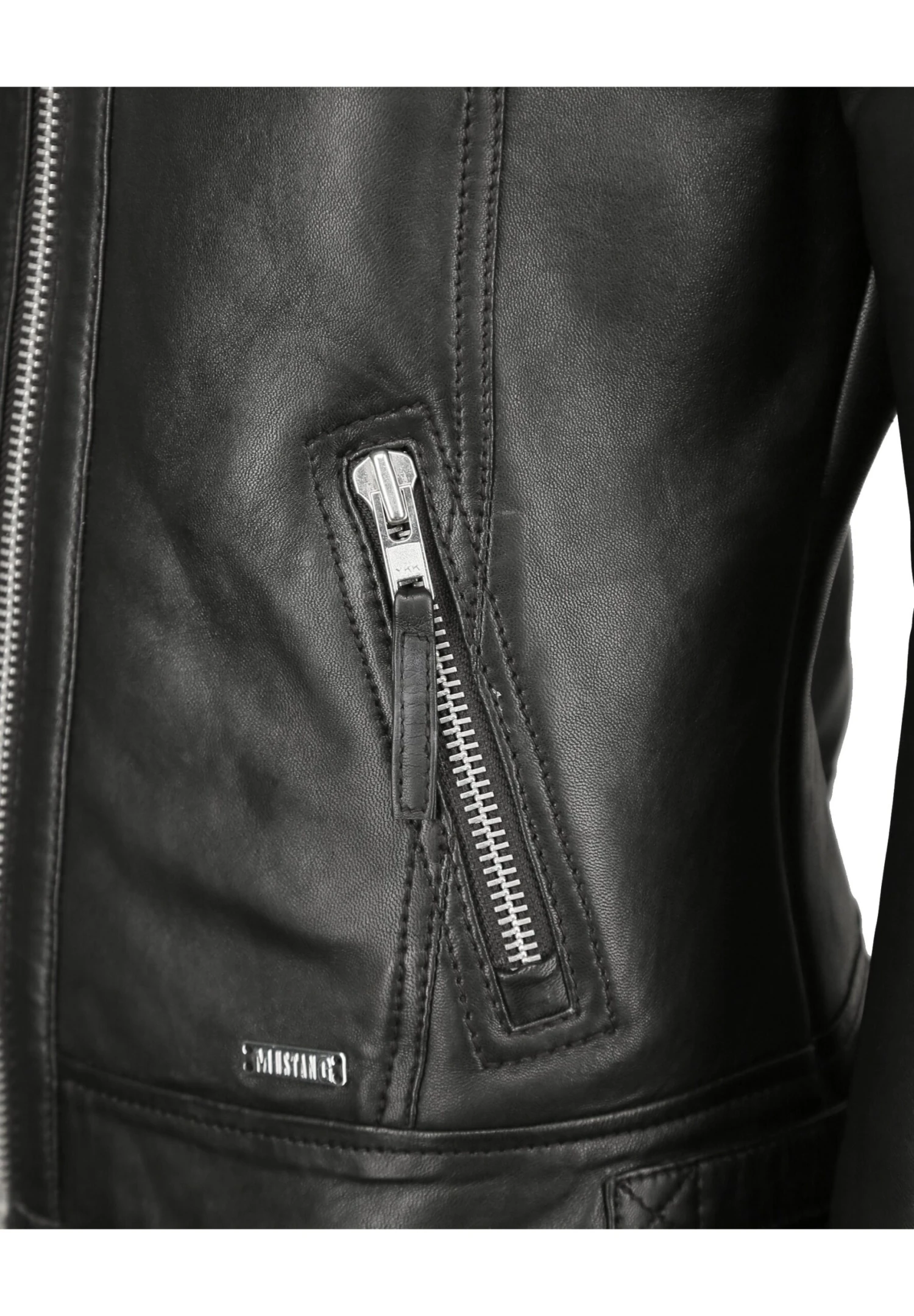 Mustang Mit Hemdkragen- Leren Jas - Black 5 Mustang Mit Hemdkragen- Leren Jas - Black - Afbeelding 3