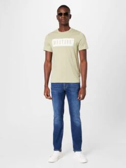 Mustang T-shirts Shirt Alex Heren Olijfgroen -Mustang Verkoop 5320508c20a6c6d7a740c1d4ab3cc4e5