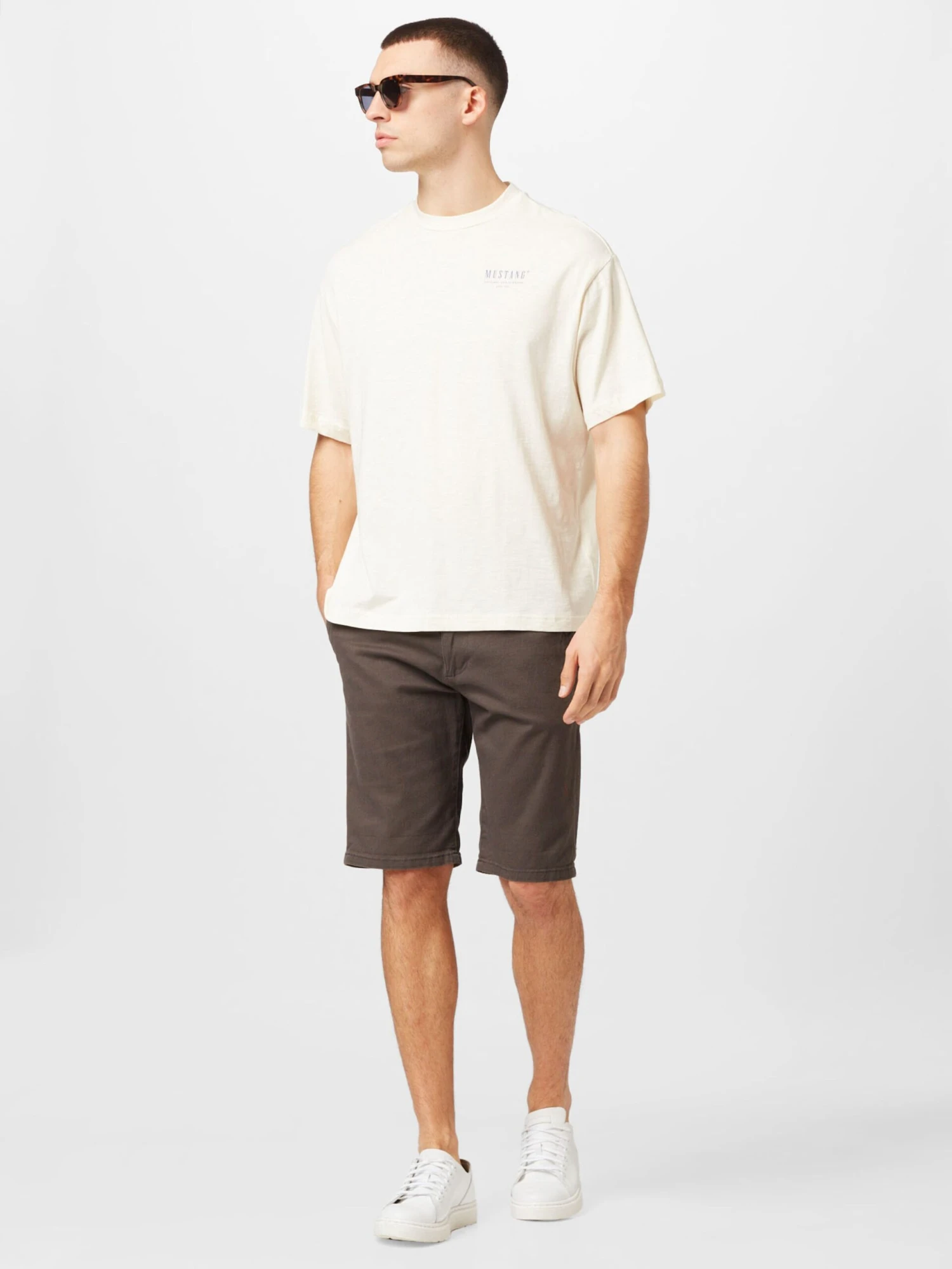 Mustang T-shirts Shirt Aidan Heren Crème 7 Mustang T-shirts Shirt Aidan Heren Crème - Afbeelding 5