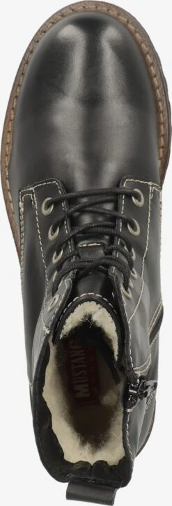 Mustang Enkellaarsjes Veterlaarsjes Dames Zwart -Mustang Verkoop 593fa09fc0c8f8987a666714cf31575b