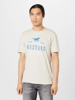 Mustang T-shirts Shirt Alex Heren Greige -Mustang Verkoop 5979a0c4e4704f6ea066b34edae1841d