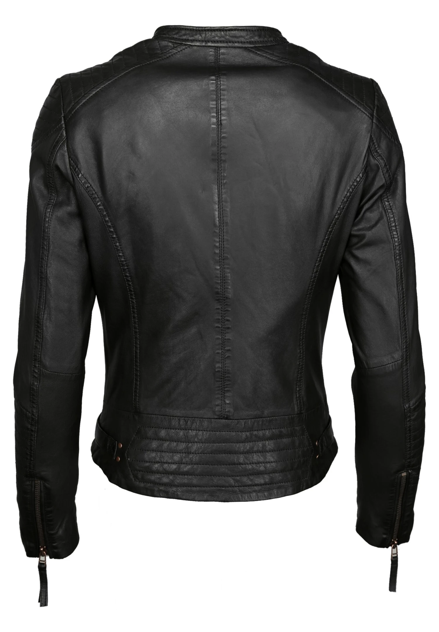 Mustang Mit Stehkragen- Leren Jas - Schwarz 4 Mustang Mit Stehkragen- Leren Jas - Schwarz - Afbeelding 2