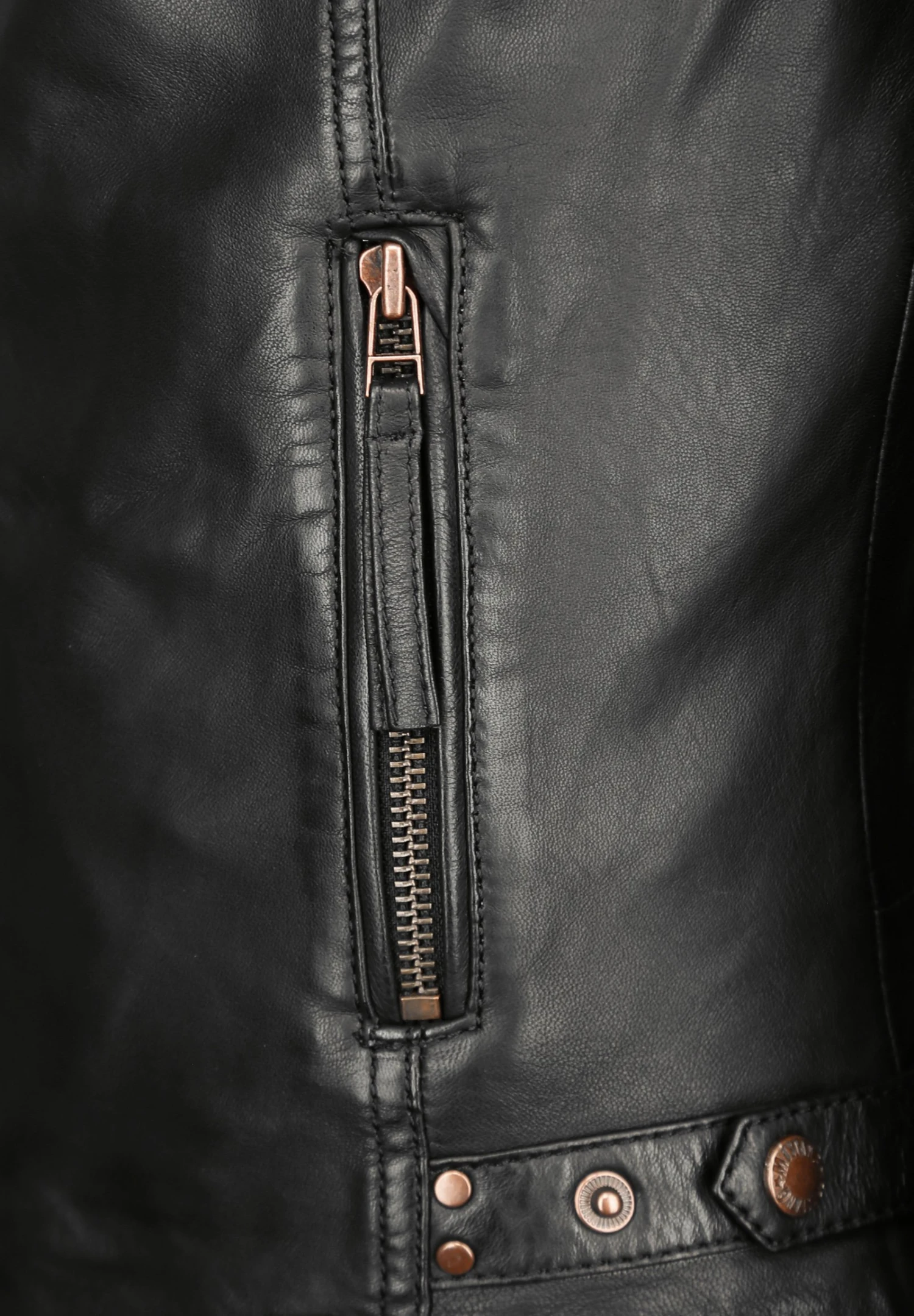 Mustang Mit Stehkragen- Leren Jas - Schwarz 5 Mustang Mit Stehkragen- Leren Jas - Schwarz - Afbeelding 3