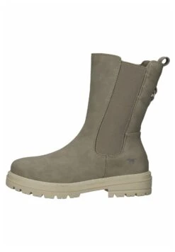 Mustang Enkellaarsjes Met Plateauzool - Olive