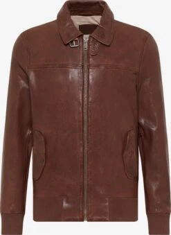 Mustang Leren Jassen Tussenjas Heren Donkerbruin