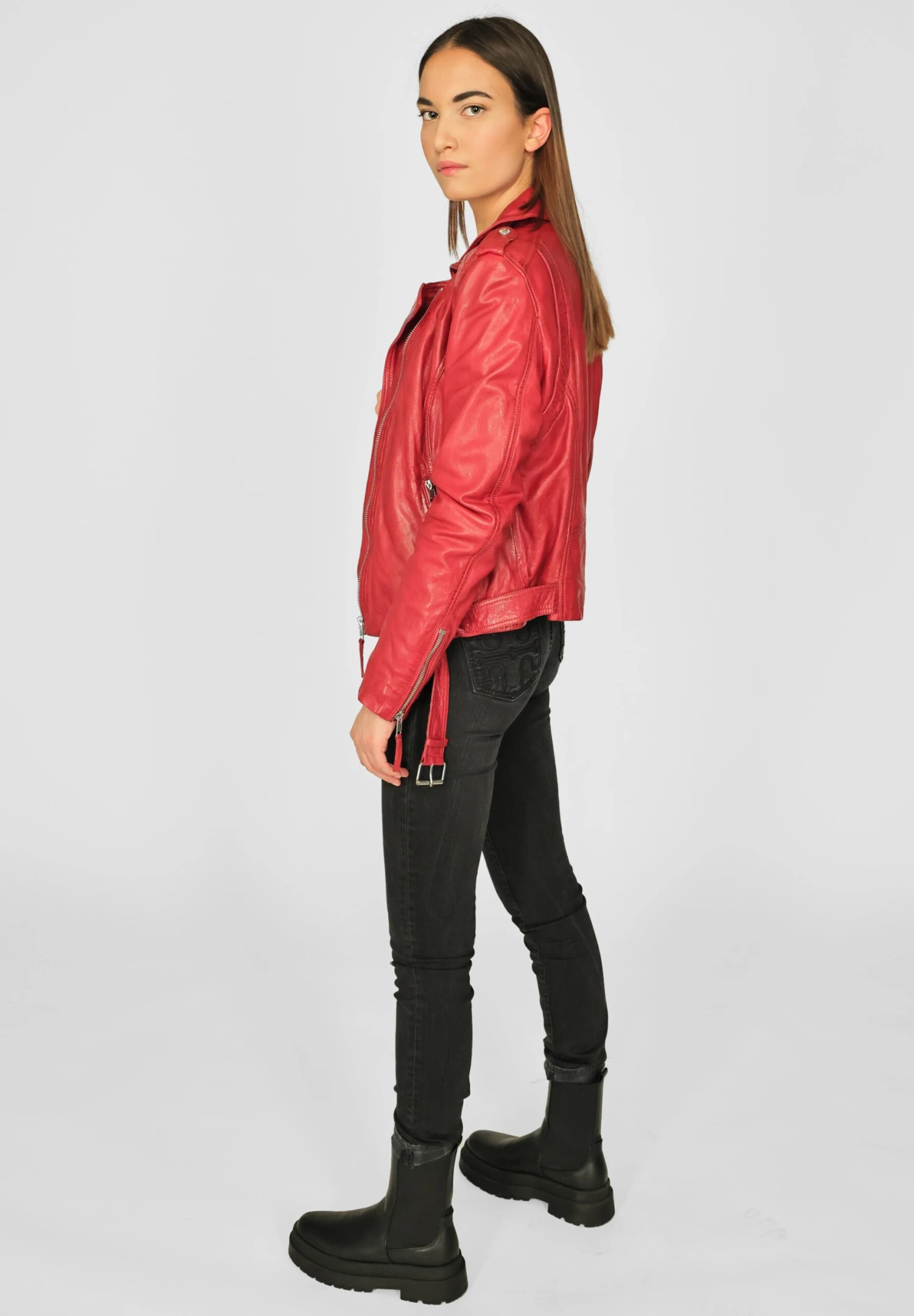 Mustang Leren Jassen Tussenjas 31020254 Dames Rood 7 Mustang Leren Jassen Tussenjas 31020254 Dames Rood - Afbeelding 5