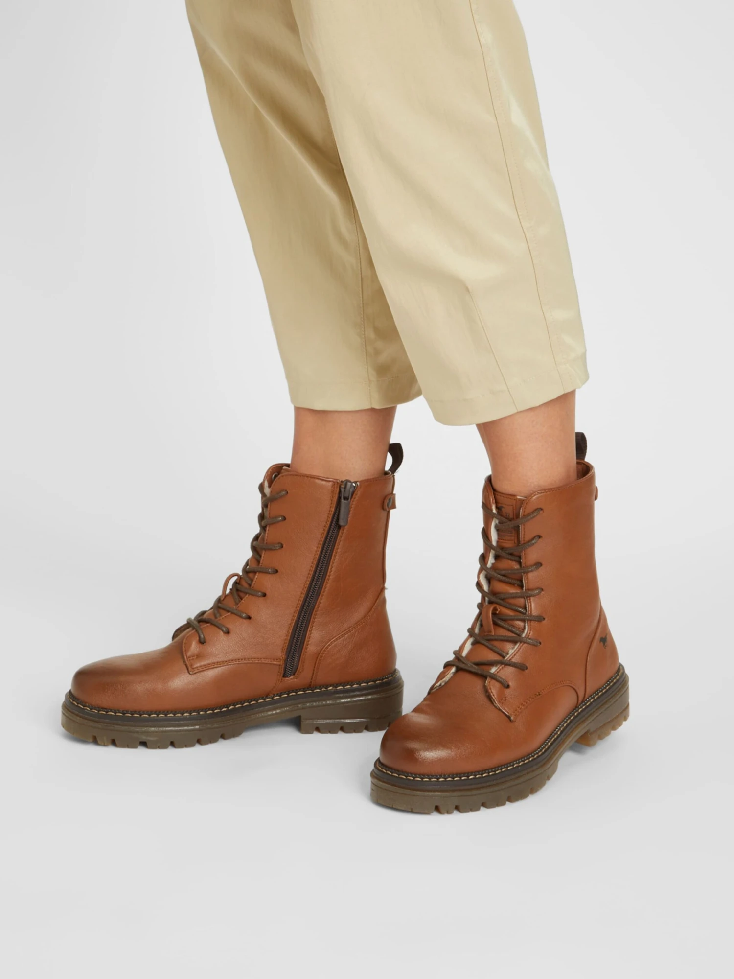 Mustang Enkellaarsjes Veterlaarsjes Dames Bruin 6 Mustang Enkellaarsjes Veterlaarsjes Dames Bruin - Afbeelding 4