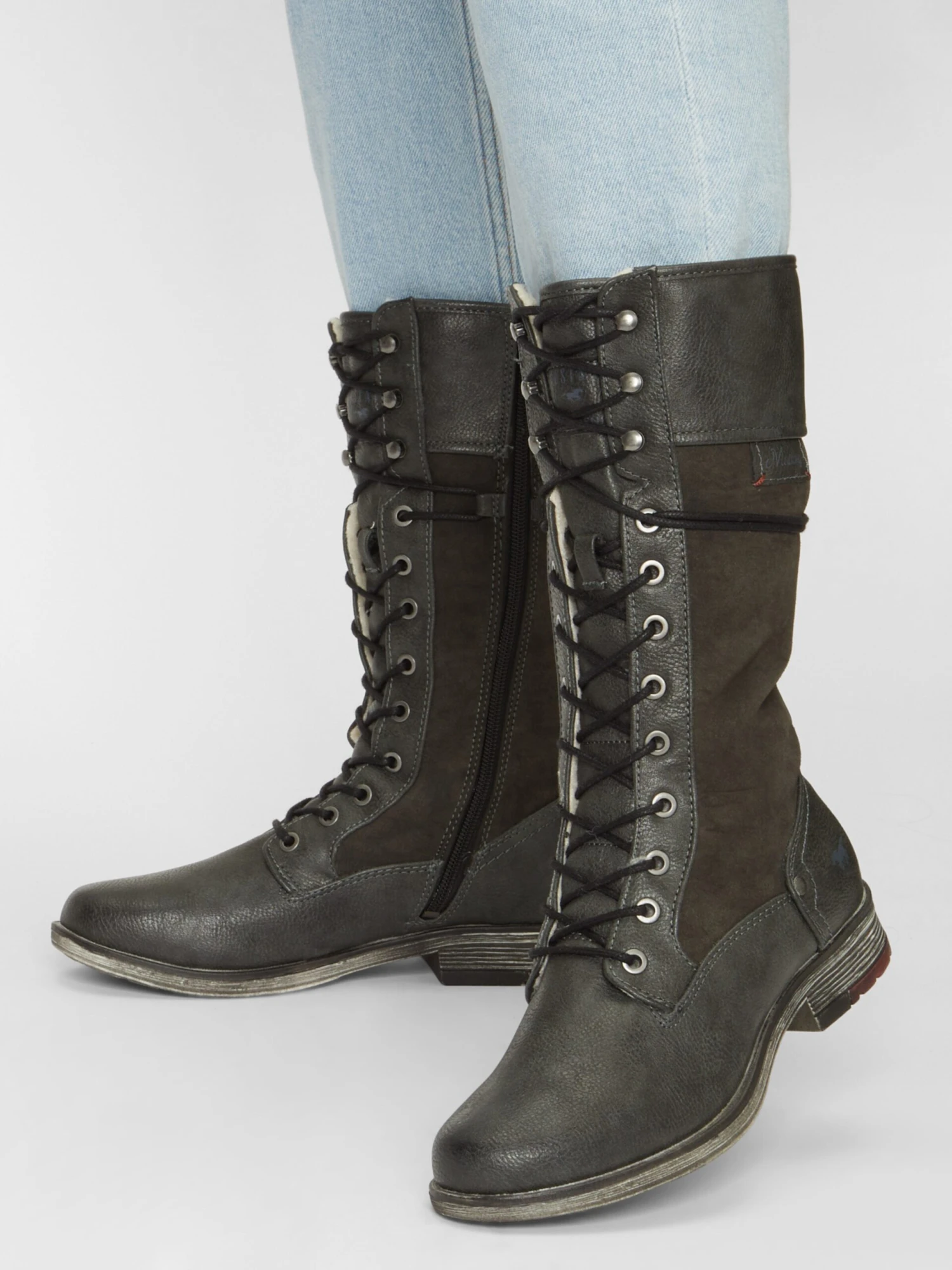 Mustang Laarzen Veterlaarzen Dames Zwart 6 Mustang Laarzen Veterlaarzen Dames Zwart - Afbeelding 4