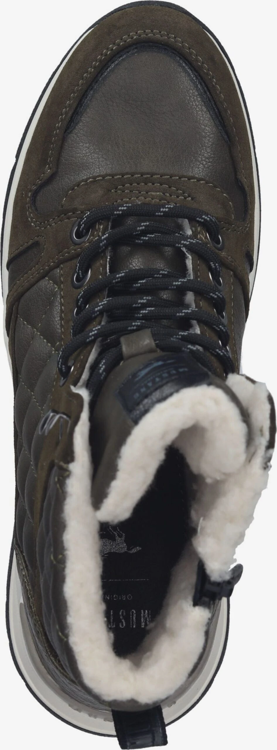 Mustang Enkellaarsjes Veterlaarsjes Dames Olijfgroen 8 Mustang Enkellaarsjes Veterlaarsjes Dames Olijfgroen - Afbeelding 6