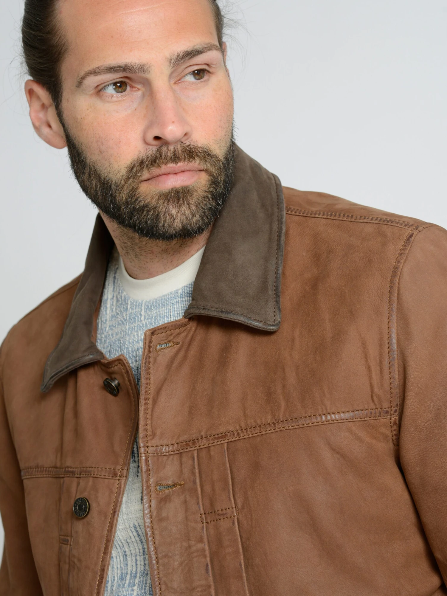 Mustang Leren Jassen Tussenjas Heren Cognac 7 Mustang Leren Jassen Tussenjas Heren Cognac - Afbeelding 5