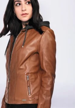 Mustang Lederjacke Mit Schnallen - Leren Jas - Cognac -Mustang Verkoop 6de7118660554a44afd354ef84fbffaf