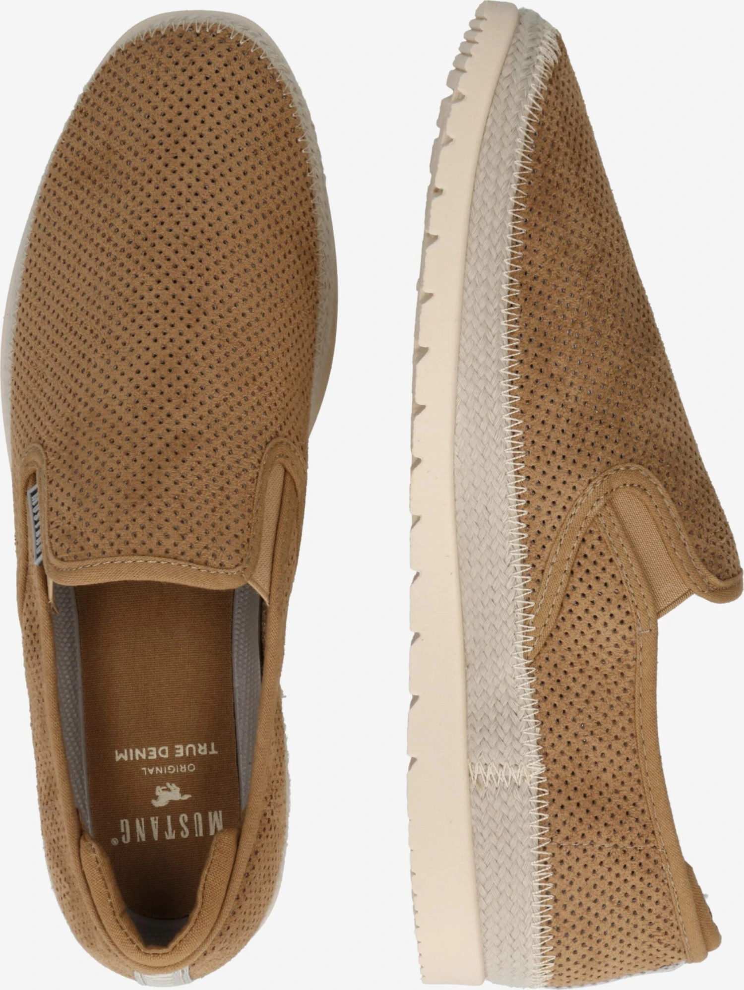 Mustang Lage Schoenen Instappers Heren Taupe / Lichtbeige 4 Mustang Lage Schoenen Instappers Heren Taupe / Lichtbeige - Afbeelding 2