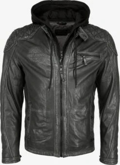 Mustang Leren Jassen Tussenjas Heren Grijs