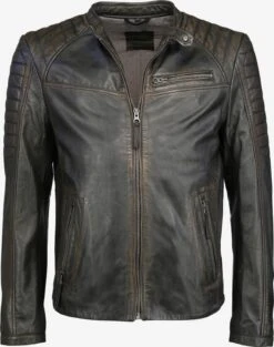 Mustang Leren Jassen Tussenjas Denis Heren Donkerbruin