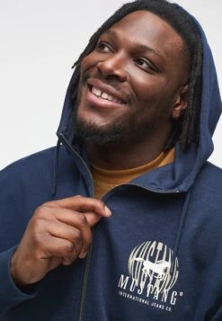 Mustang Sweater Met Rits - Blau -Mustang Verkoop 77fe328e868c4e10b71c4dbfff566687