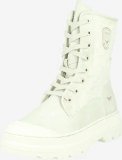 Mustang Enkellaarsjes Veterlaarsjes Dames Lichtgrijs