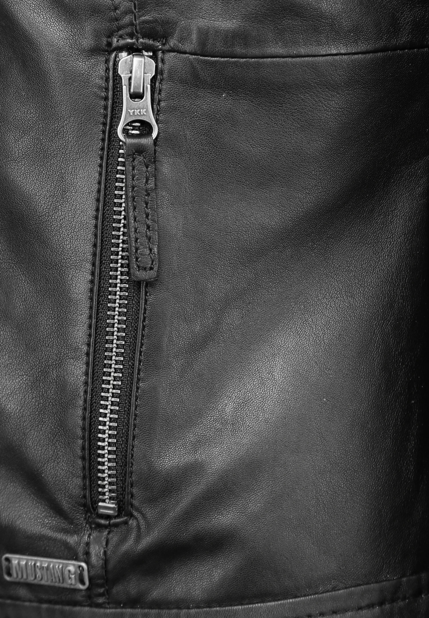 Mustang Mit Stehkragen- Leren Jas - Black 5 Mustang Mit Stehkragen- Leren Jas - Black - Afbeelding 3