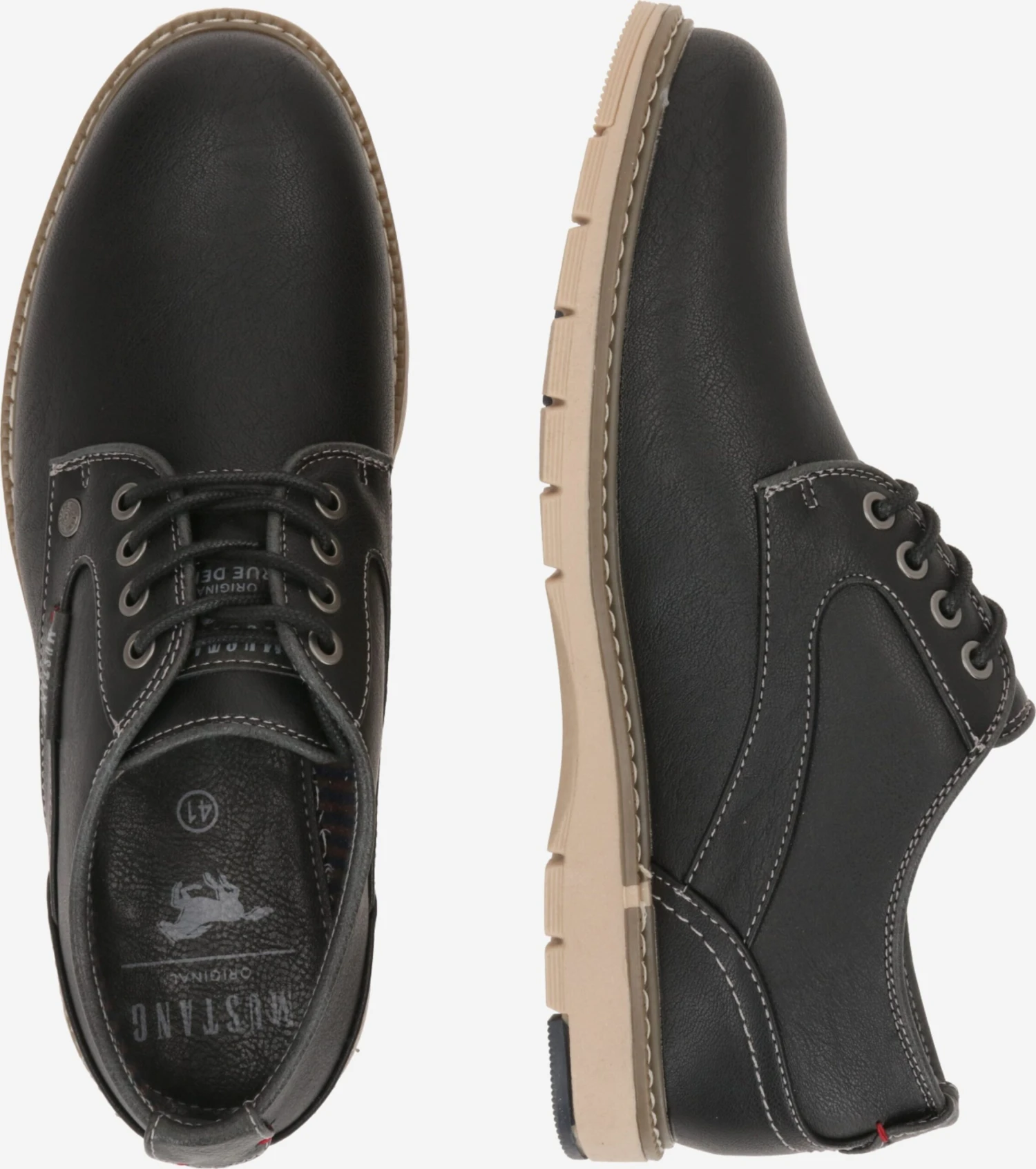 Mustang Casual Veterschoenen Veterschoen Heren Zwart 4 Mustang Casual Veterschoenen Veterschoen Heren Zwart - Afbeelding 2