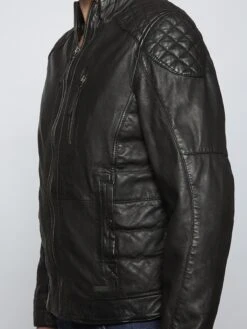 Mustang Leren Jassen Tussenjas Terence Heren Zwart -Mustang Verkoop 80374c46a9007bf02654798a1f9611a8