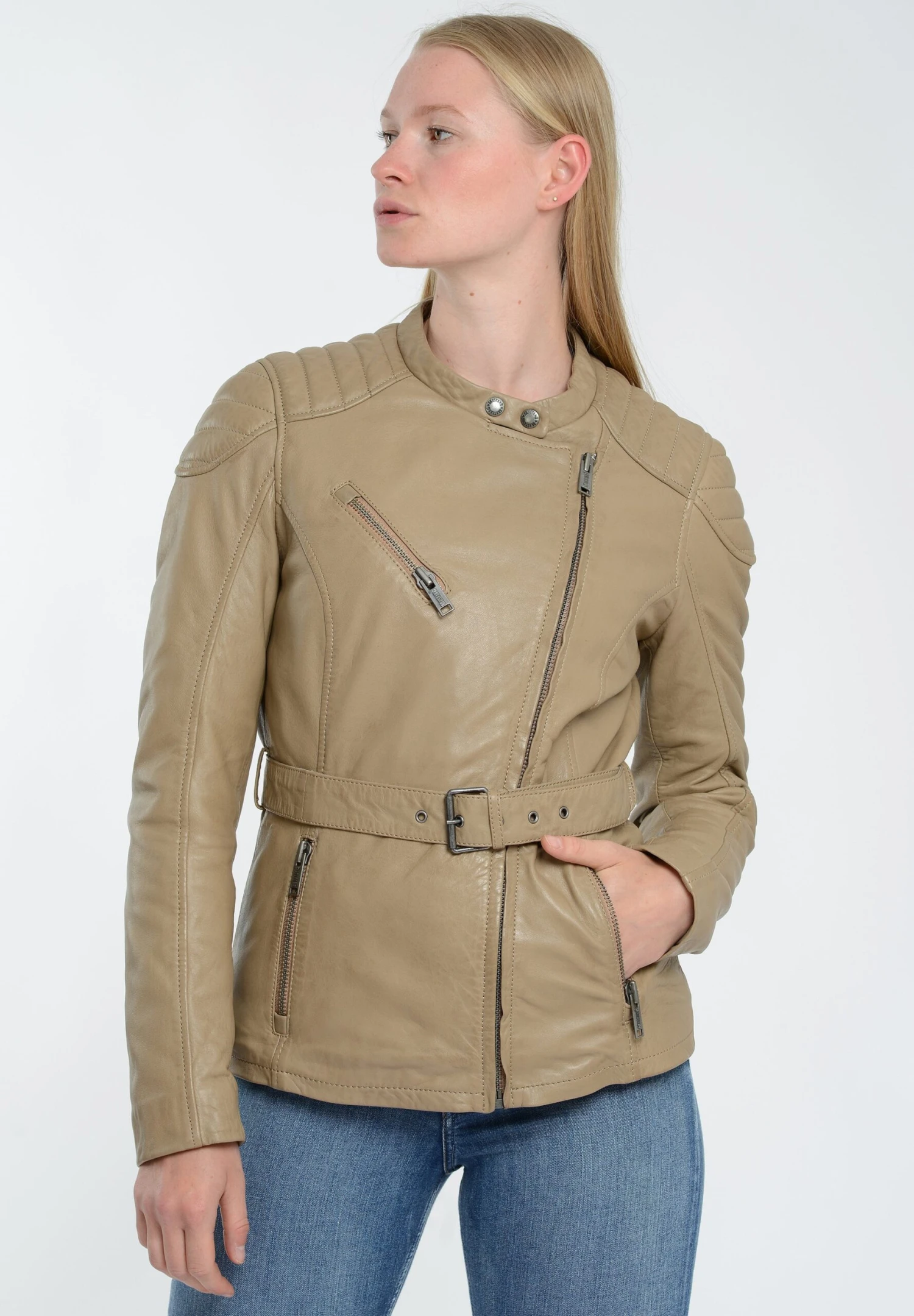 Mustang Leren Jas - Beige 3 Mustang Leren Jas - Beige