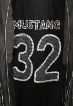 Mustang Mit Kapuze- Leren Jas - Black -Mustang Verkoop 82bea166209c484eadc7424e3edb5f28