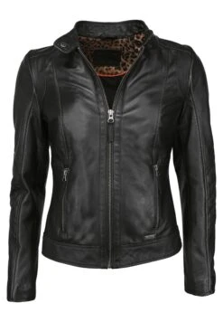 Mustang Mit Stehkragen- Leren Jas - Black