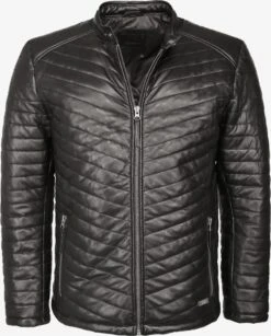 Mustang Leren Jassen Tussenjas Jonas Heren Zwart