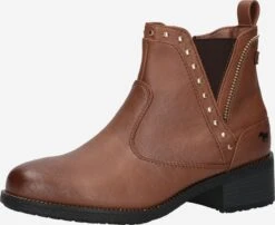 Mustang Enkellaarsjes Chelsea Boots Dames Oker / Donkerbruin