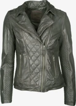 Mustang Leren Jassen Tussenjas Chira Dames Olijfgroen